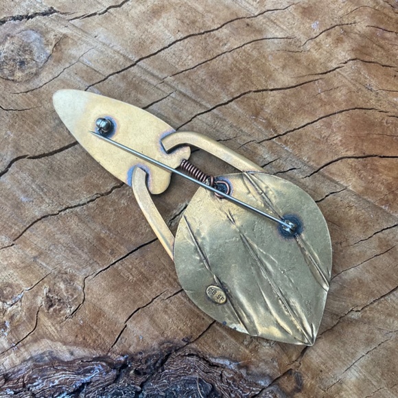 Vintage Marjorie Baer SF Brass Copper Mixed Metal Modernist Artisan Brutalist - Picture 8 of 10